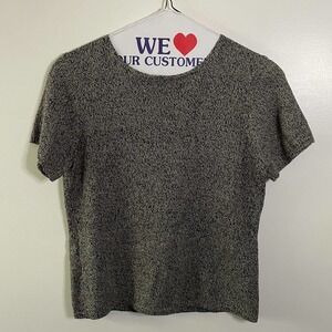 Vintage Josephine Chaus Black and Gray Knit Top